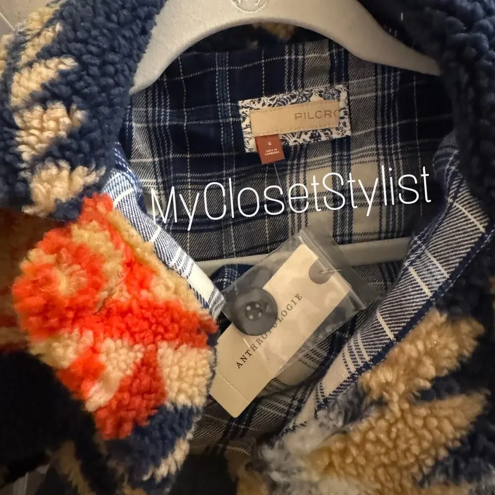 Anthropologie Sherpa Full Length Coat NEW Small Pilcro RARE one of a kind jacket - Picture 5 of 7